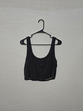 Express Black Animal-Print Cropped Scoop Tank Top Sleepwear XL